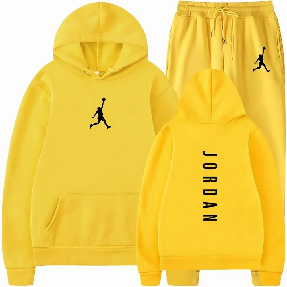 Men's 2025 high-quality sportswear sweatshirt + sweatpants, fashionable sportswear sweatshirt set for spring and autumn