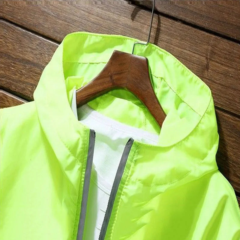 Unisex Reflective Sun Protection Outdoor Windbreaker – Breathable Hiking Jacket Large Size
