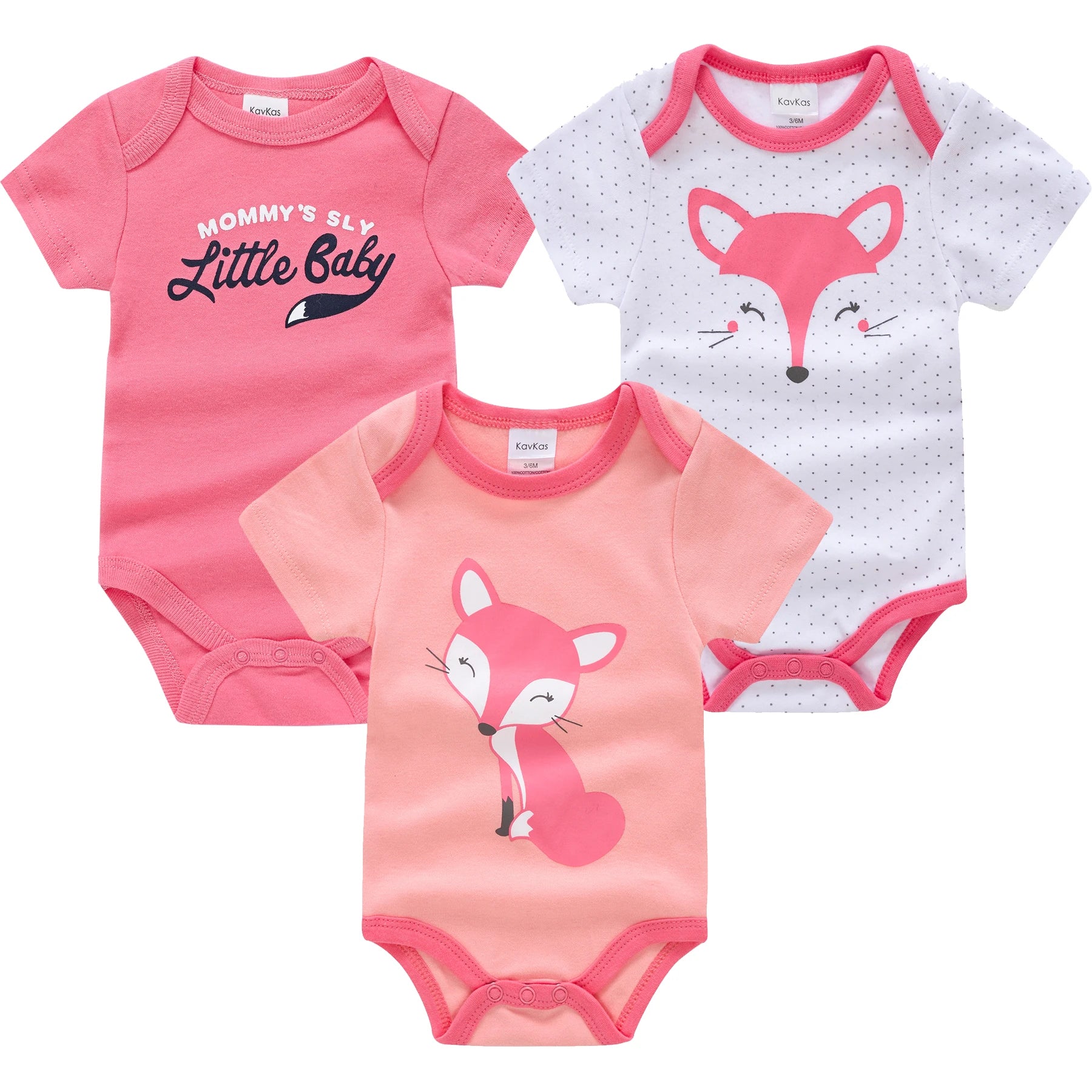 Baby Girls Cotton Short Sleeve Bodysuit – Newborn Onesie 3–6 Pack