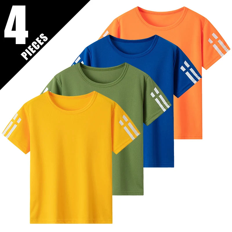 Kids Quick-Dry Sports T-Shirt – Loose Short Sleeve Training Team Uniform