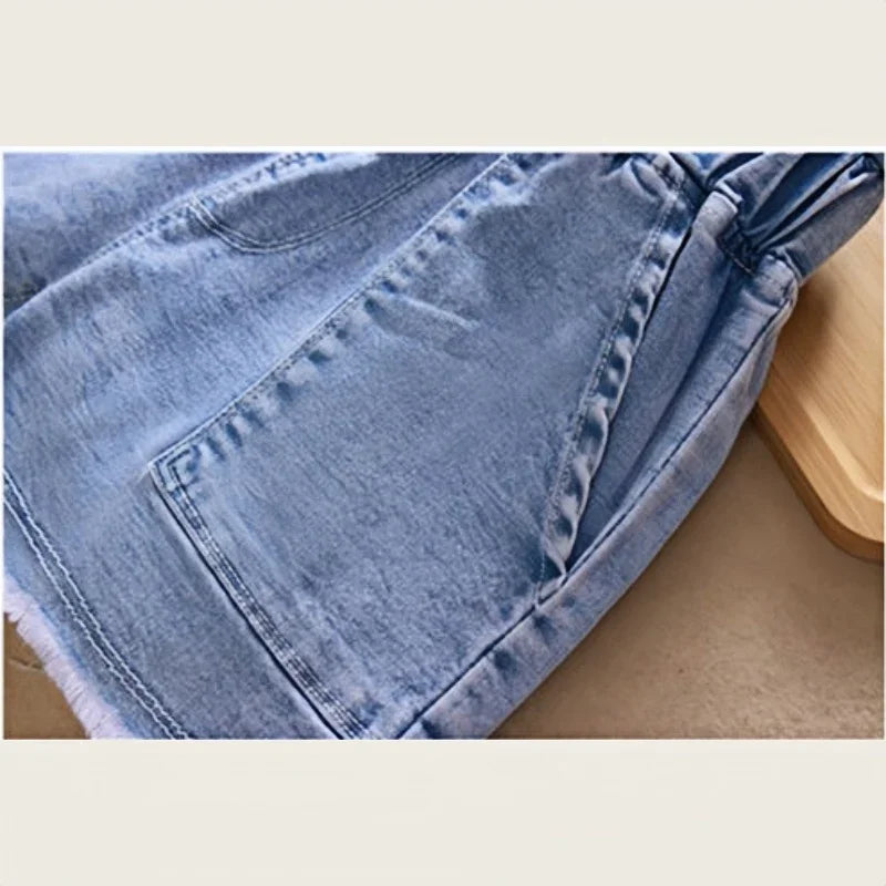 Summer 3-9 Y Kids Girls Short Jeans Children Girls Cotton Denim Shorts Stylish Wear with Elastic Waist and Trendy Designs Pants
