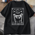 Raccoon T Shirt Mystical Racoon Tshirt Tarot Card Print T-shirt Summer Cotton Short Sleeve Tee Shirt Men Clothes