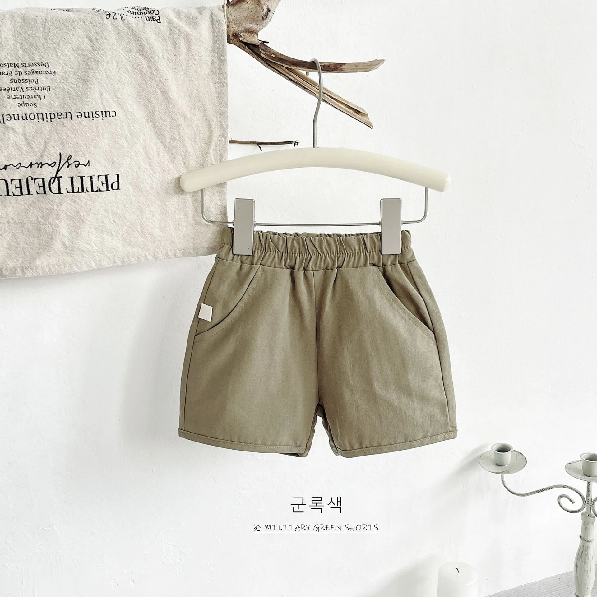 Ircomll 2 Pcs Summer Baby Workwear shorts 100% Organic Cotton for Infant Baby and Toddler, Boys, Girls Breathable Leisure Shorts