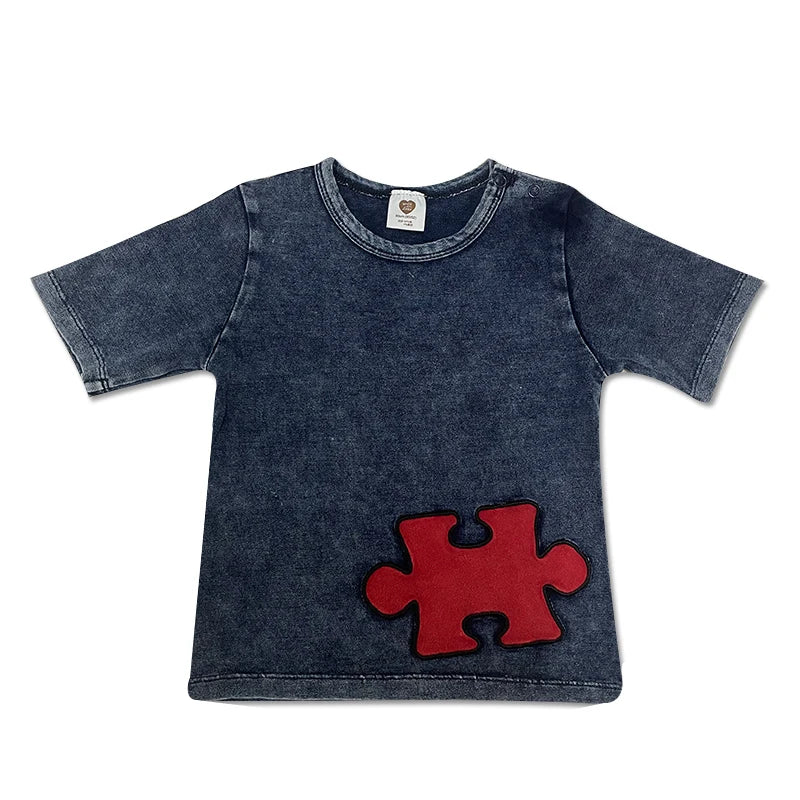 Baby Boy Denim T-Shirt & Shorts Set – Casual Cotton Summer Outfit