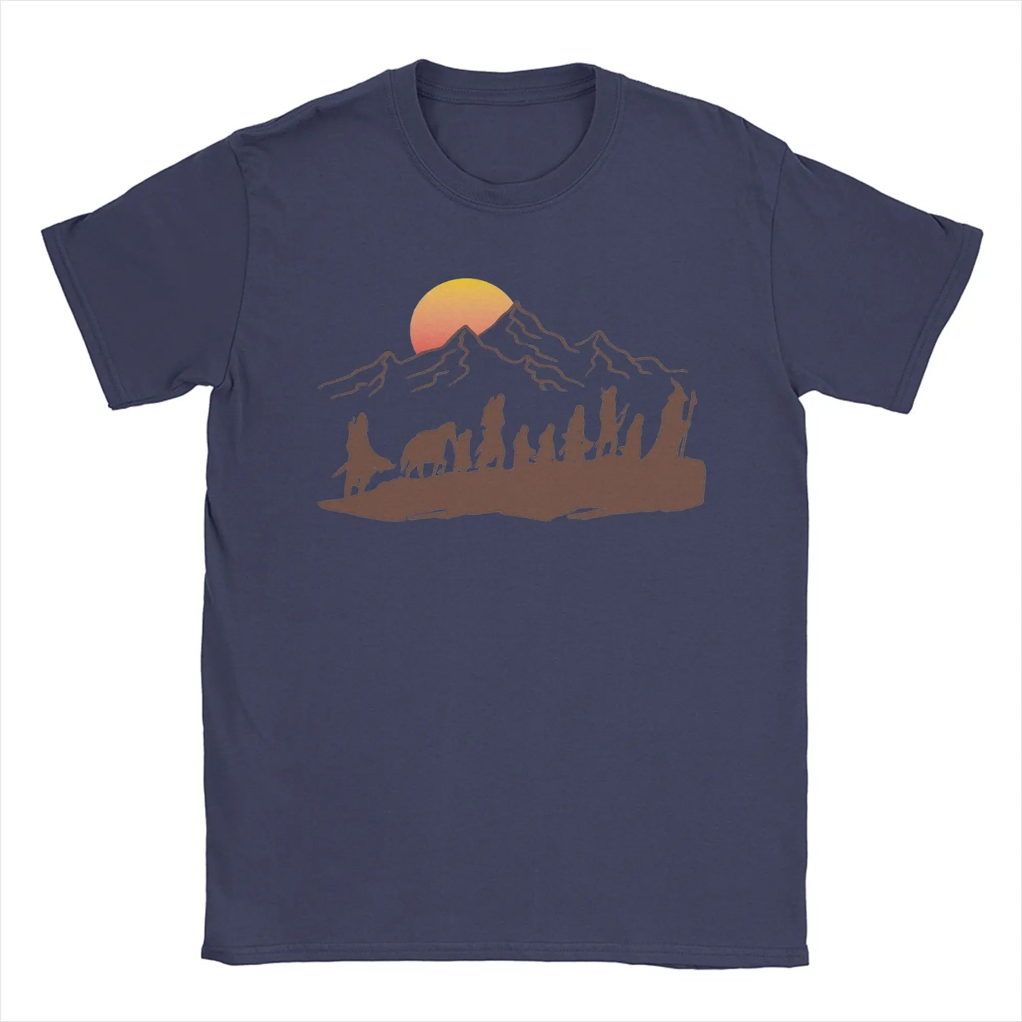 The Fellowship L-Lords Of The R-Rings T Shirts Men Pure Cotton Funny T-Shirts Round Neck  Tee Shirt Short Sleeve Clothes Summer