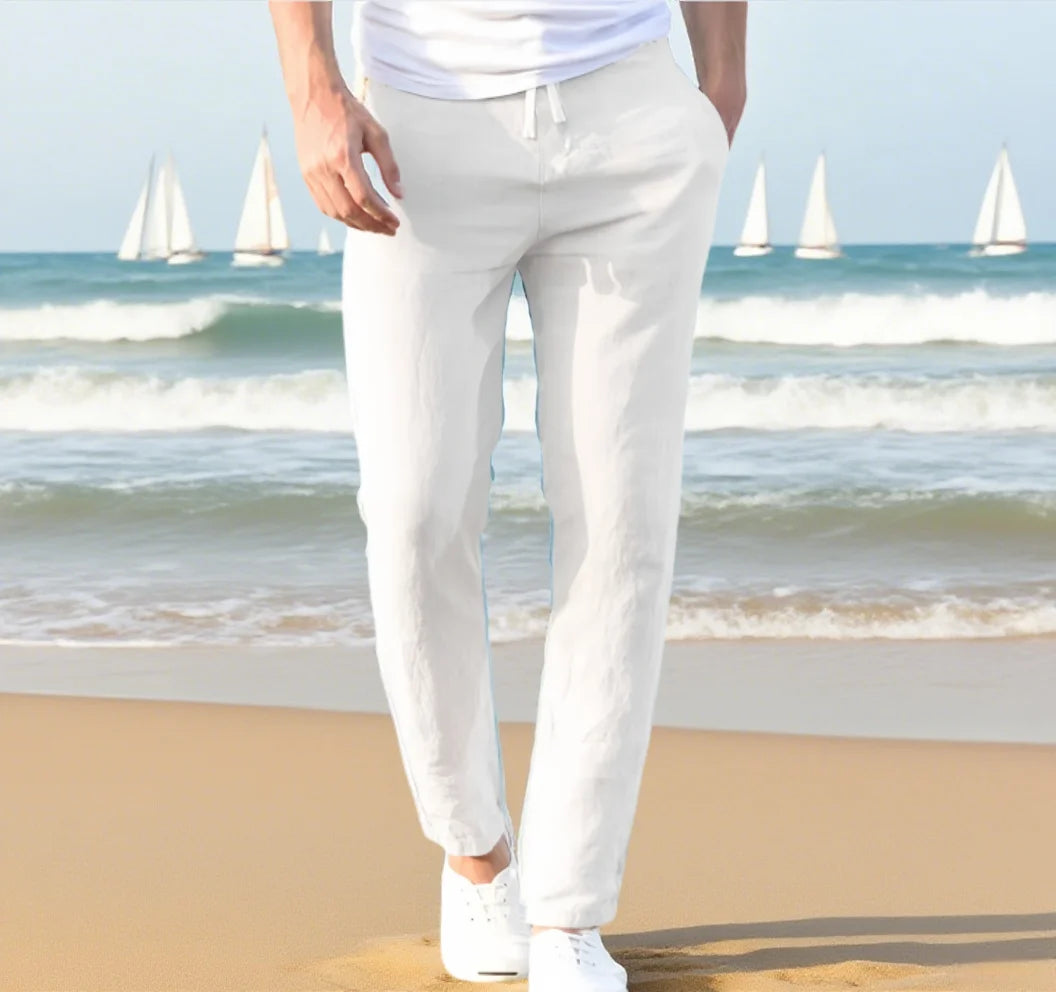 Autumn Linen Wide Men Pants Korean Trousers Oversize Cotton Streetwear Male New Yoga Pants Casual Men Clothing Sweatpants