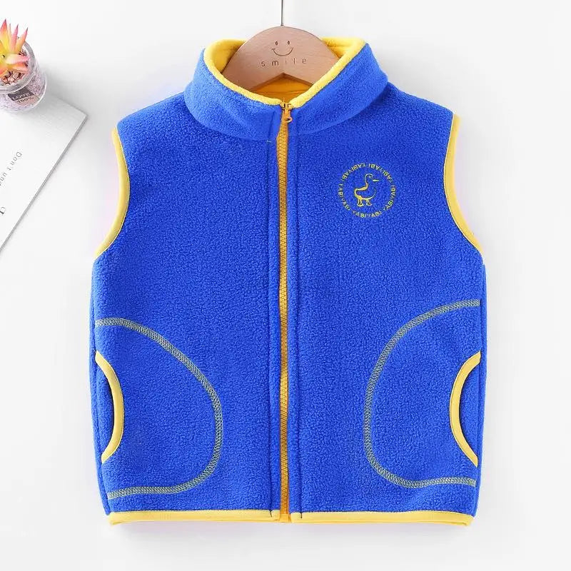 Kids Hooded Double Fleece Zip Jacket – Windproof Warm Coat Ages 2–14
