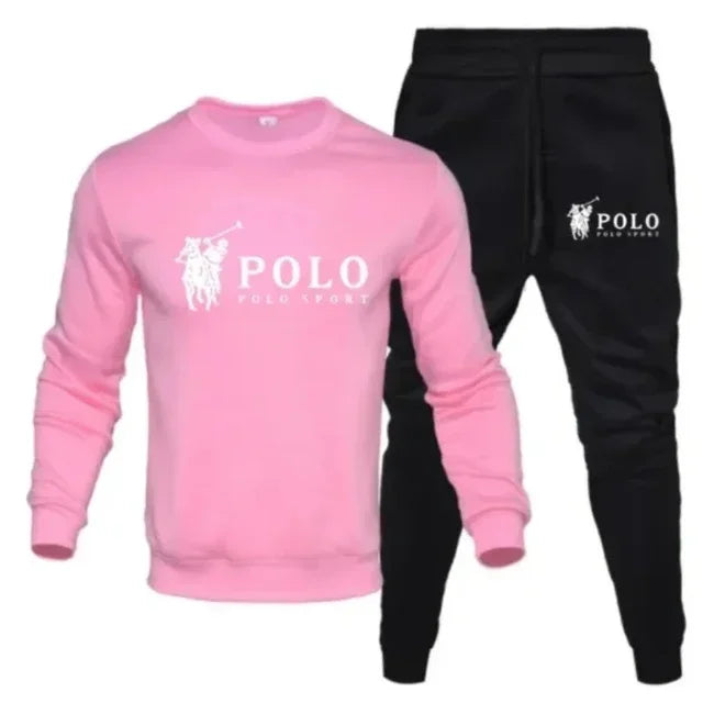 Men's Round Neck Sweatshirt & Jogger Pants Set – Casual Fitness 2-Piece Tracksuit