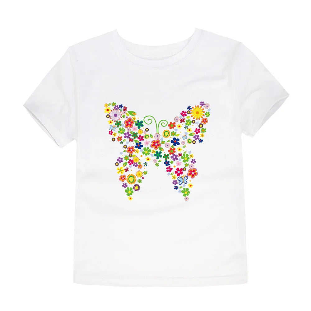 Girls Flower Print Cotton T-Shirt – Pink Casual Tee Ages 2–14
