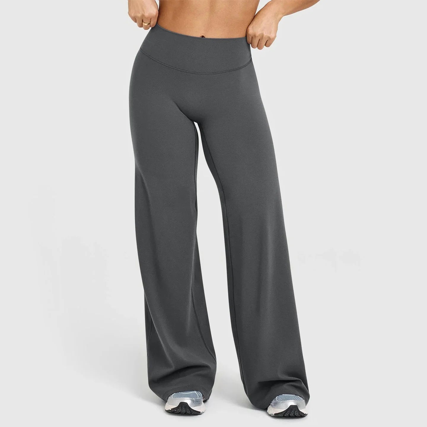 Women's High Waist Wide Leg Flare Lounge Pants – Tummy Control Workout Trousers