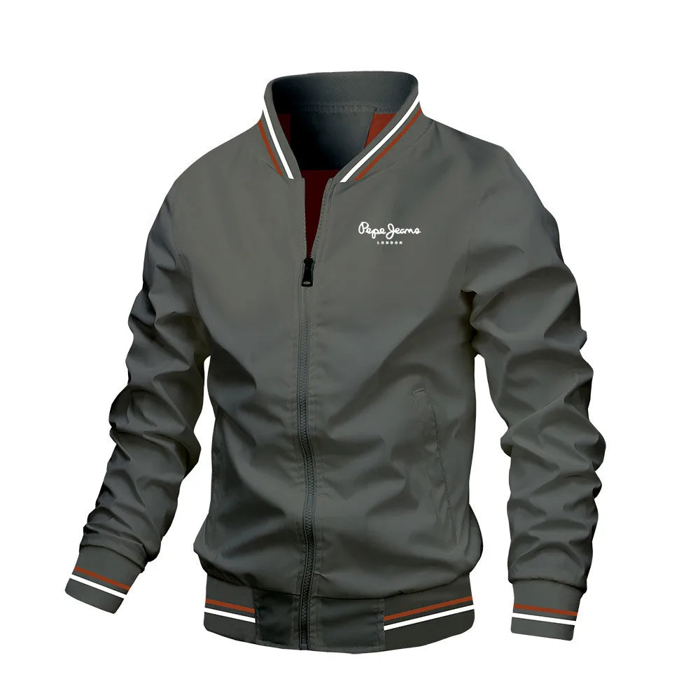 Men's Slim Fit Black Bomber Jacket – High Quality Casual Baseball Coat