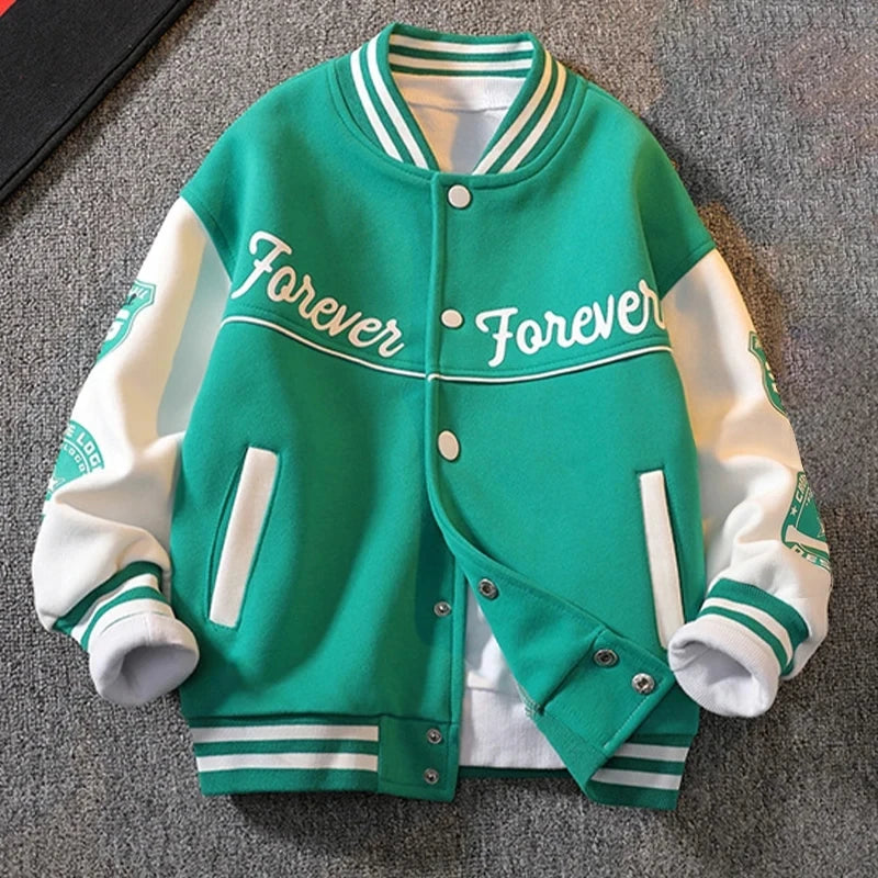 Boys Baseball Uniform Jacket – Sports Outerwear Coat Ages 3–14