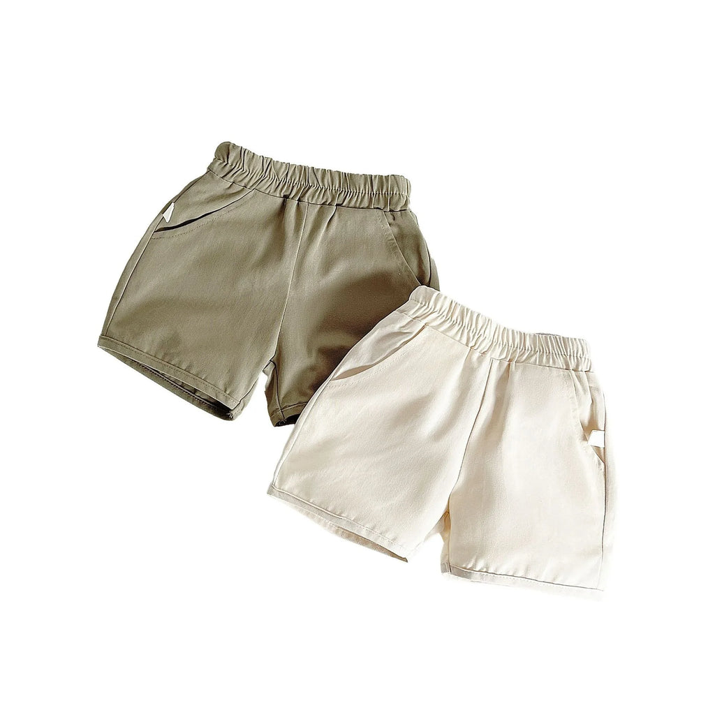 Ircomll 2 Pcs Summer Baby Workwear shorts 100% Organic Cotton for Infant Baby and Toddler, Boys, Girls Breathable Leisure Shorts