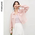 SENTUBILA Lyocell Shirt Women Sun Protection See-Through Tops 2026 Spring Summer Short Shirt Jacket Woman Shackets Q61WF6012