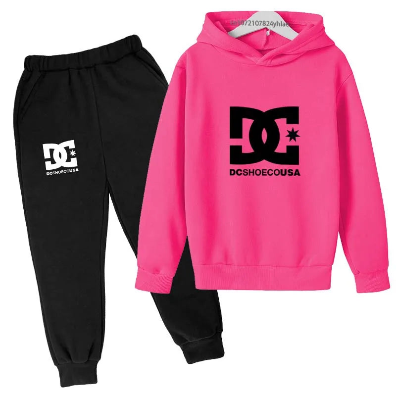 Kids Print Hoodie & Pants Tracksuit Set – Casual 2-Piece Outfit Ages 2–13
