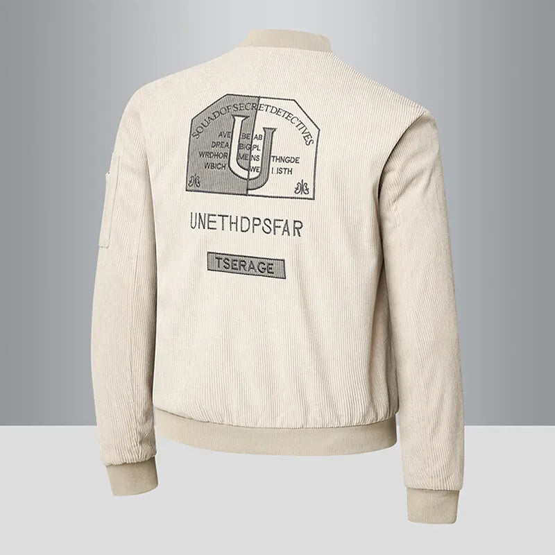 Men's Lightweight Multi-Pocket Varsity Bomber Jacket – Full Zip Casual Windbreaker