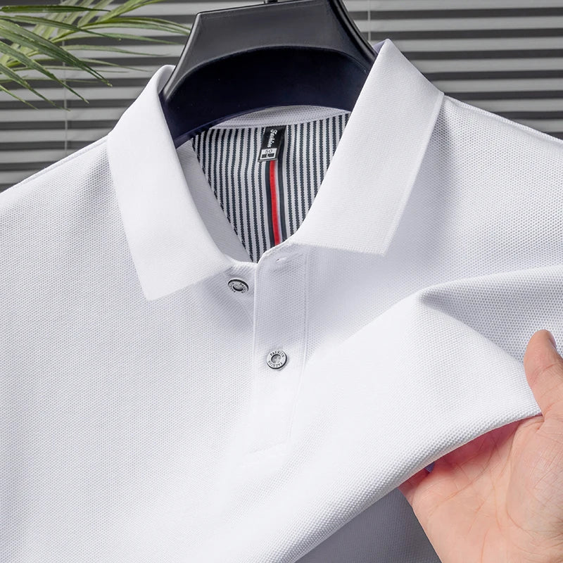 High end 100% cotton short sleeve polo shirt men's summer new trend brand business casual golf T-shirt fashion men's clothing