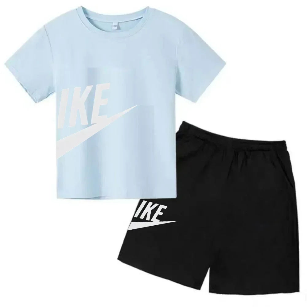 Kids Short Sleeve Top & Shorts 2-Piece Set – Casual Fashion Summer Outfit