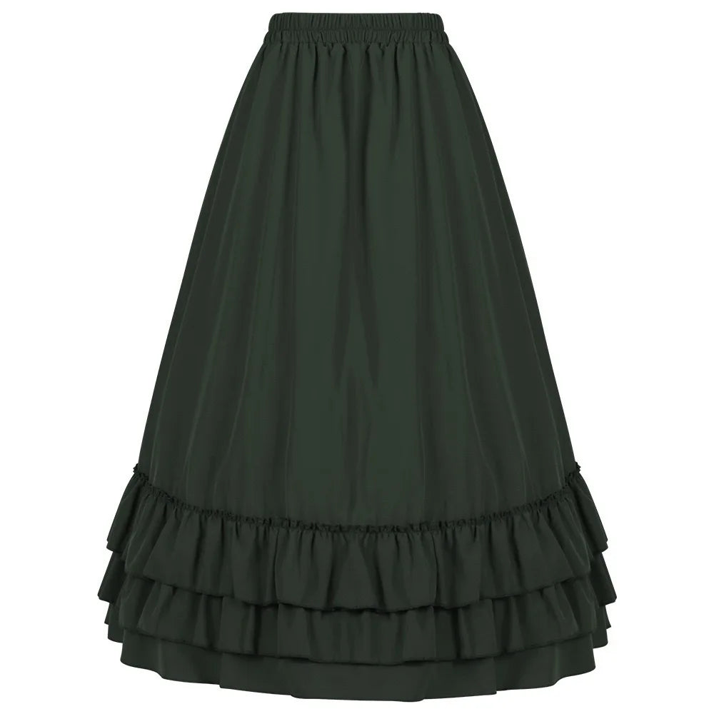 Women's Asymmetric Stripe Belt Midi Skirt – Casual Loose Mid Waist Summer Skirt