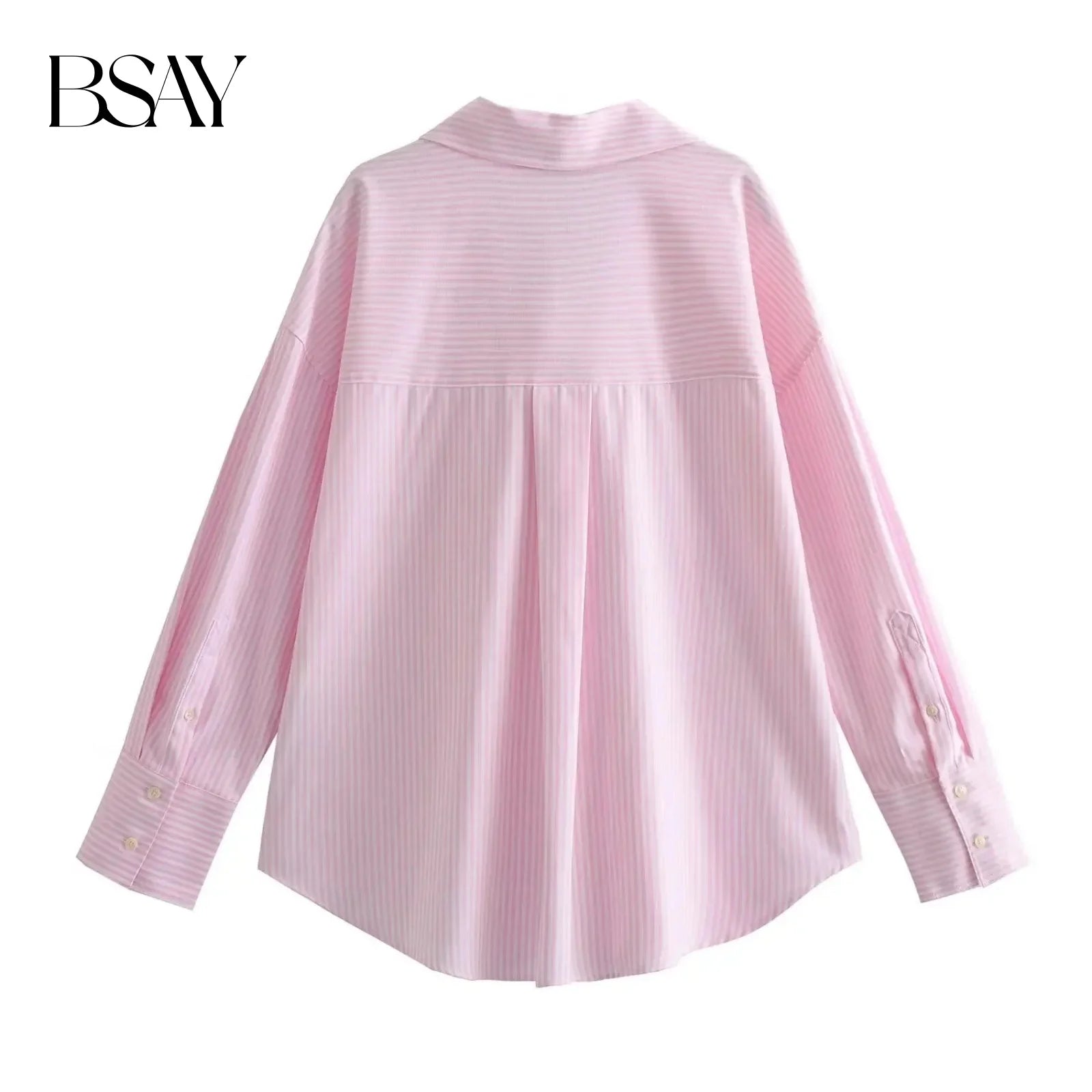 Women's Cotton Oxford Long Sleeve Lapel Blouse – Single-Breasted Street Chic Crop Top
