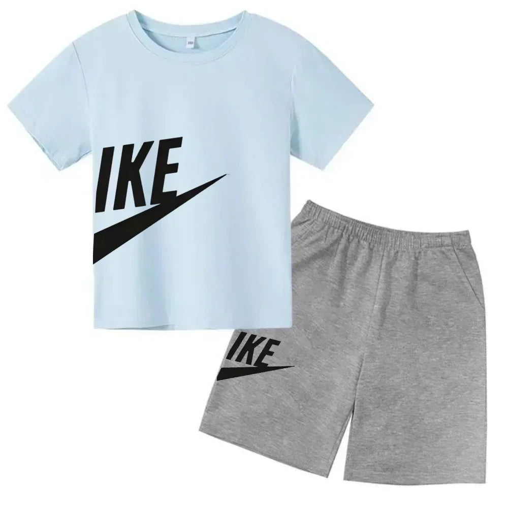 Kids Short Sleeve Top & Shorts 2-Piece Set – Casual Fashion Summer Outfit