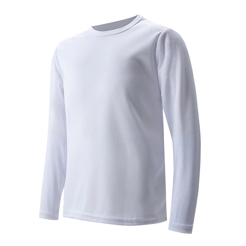 Kids Quick-Dry Long Sleeve Sports T-Shirt – Color Matching Running Top