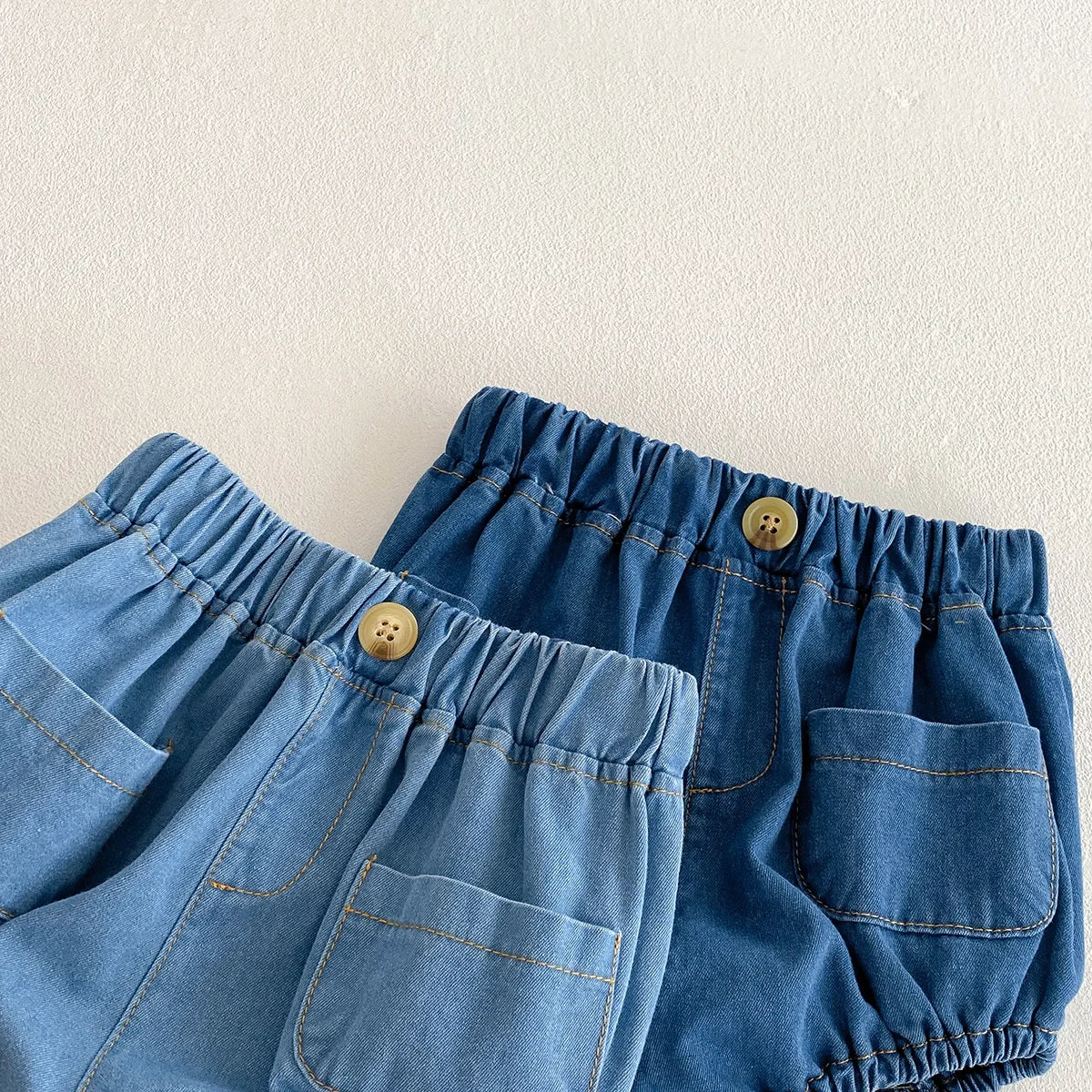 Baby Denim Bloomer Shorts Toddler Boys Girls Summer Shorts Pants with 2 Pockets Casual Children Shorts for 3m 6m 12m 24m 3t