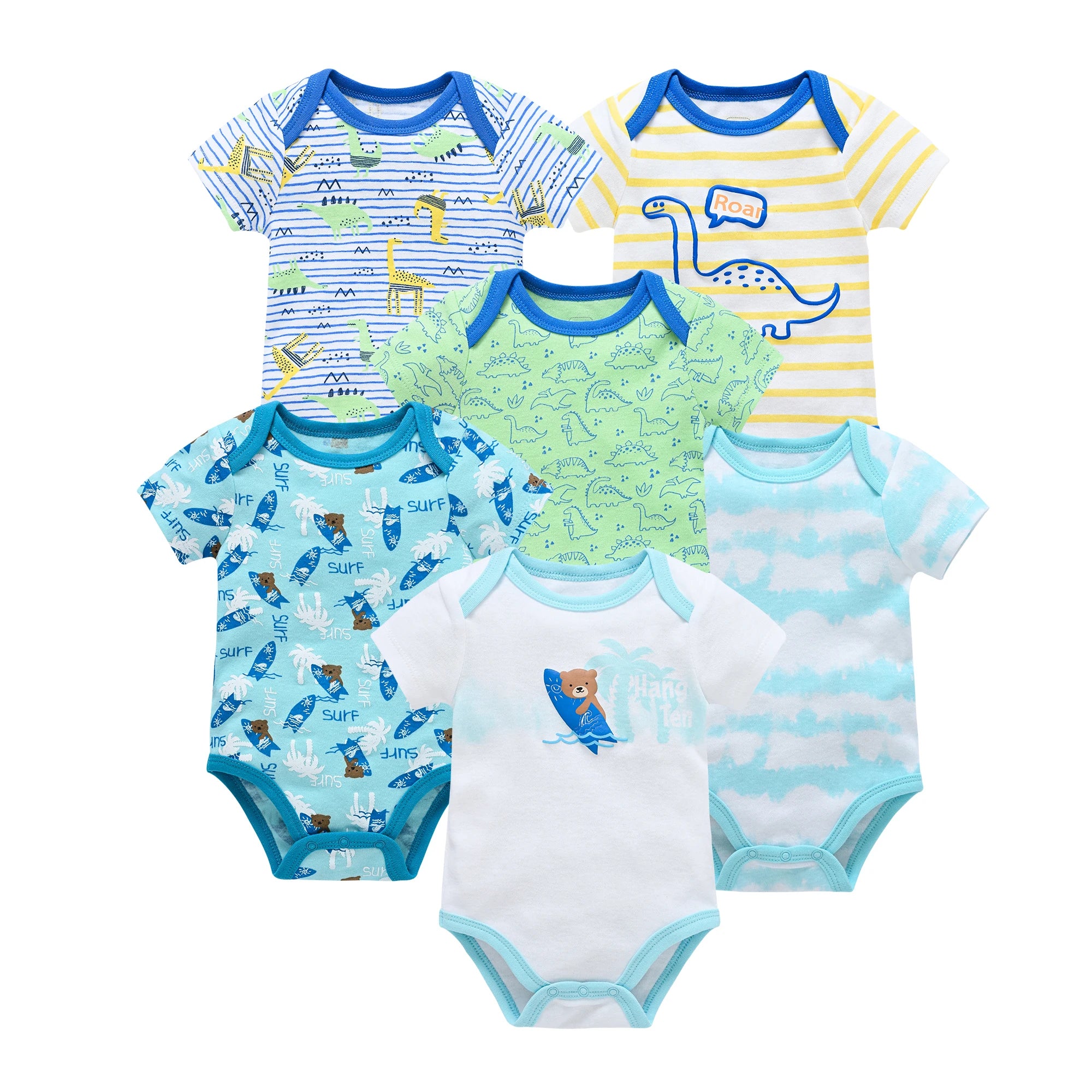 Baby Girls Cotton Short Sleeve Bodysuit – Newborn Onesie 3–6 Pack