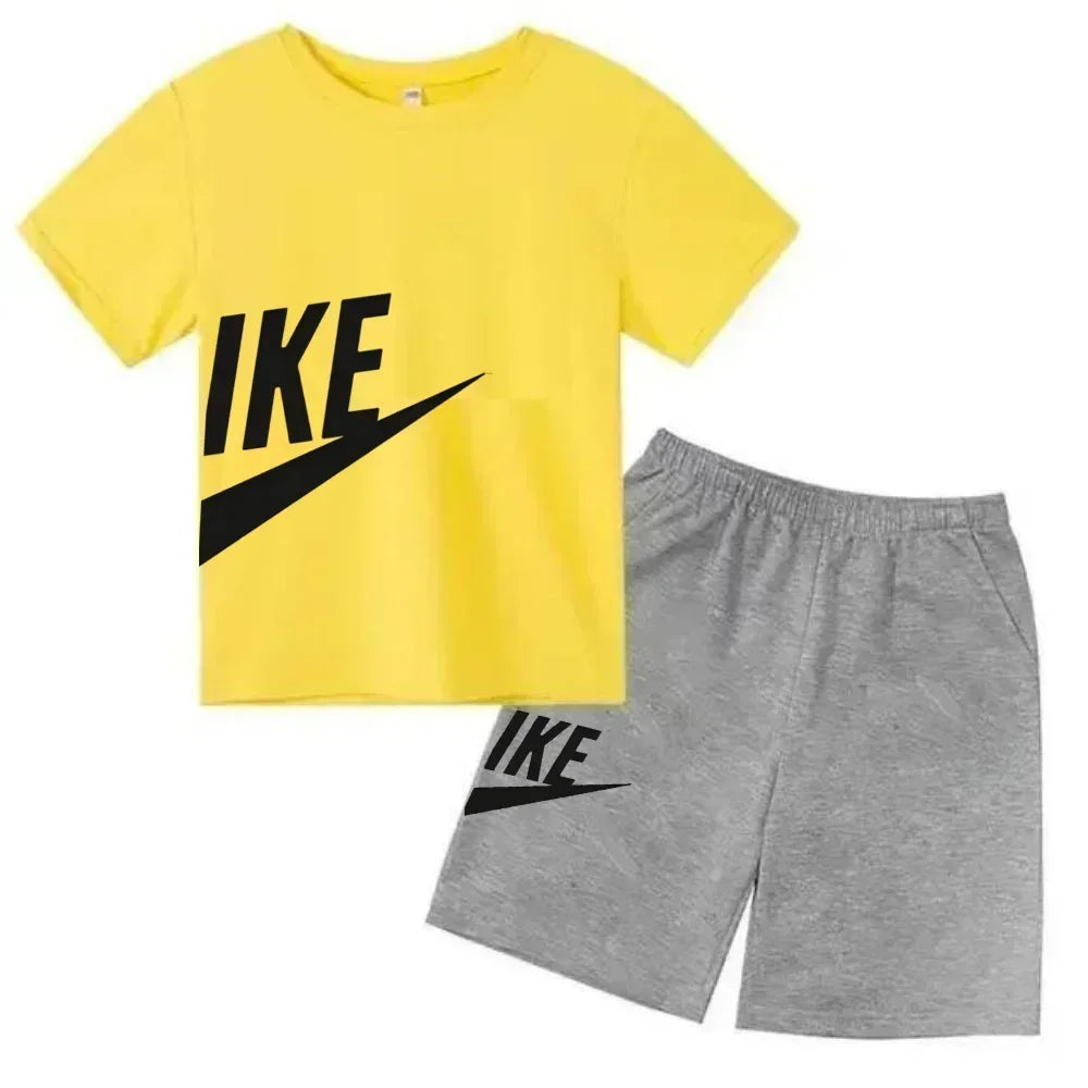 Kids Short Sleeve Top & Shorts 2-Piece Set – Casual Fashion Summer Outfit