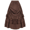 Women's Asymmetric Stripe Belt Midi Skirt – Casual Loose Mid Waist Summer Skirt