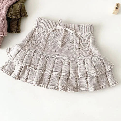2024 New Autumn 0-4Yrs Baby Girls Knitted Shorts Toddler Baby Girls Solid Color Hollow Out Knitting Shorts Children Shorts