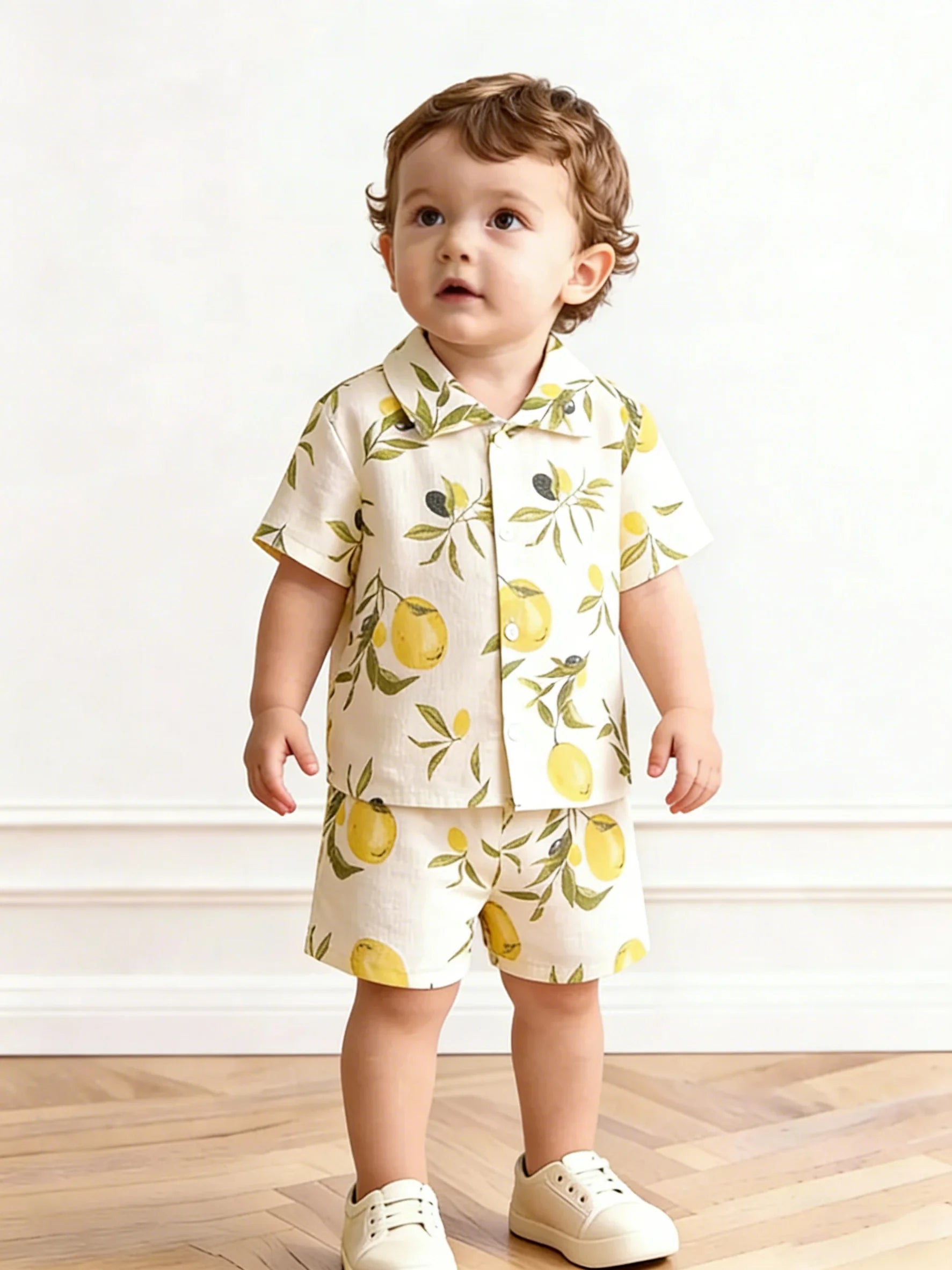 Baby Organic Cotton Top & Shorts Set – Solid Color 2-Piece Summer Outfit Ages 1–6
