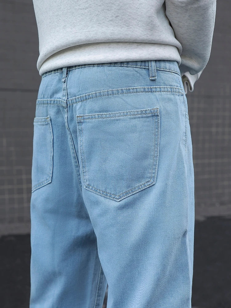Men's Cotton Baggy Y2K Jeans – Elastic Waist Wide Leg Loose Denim Trousers
