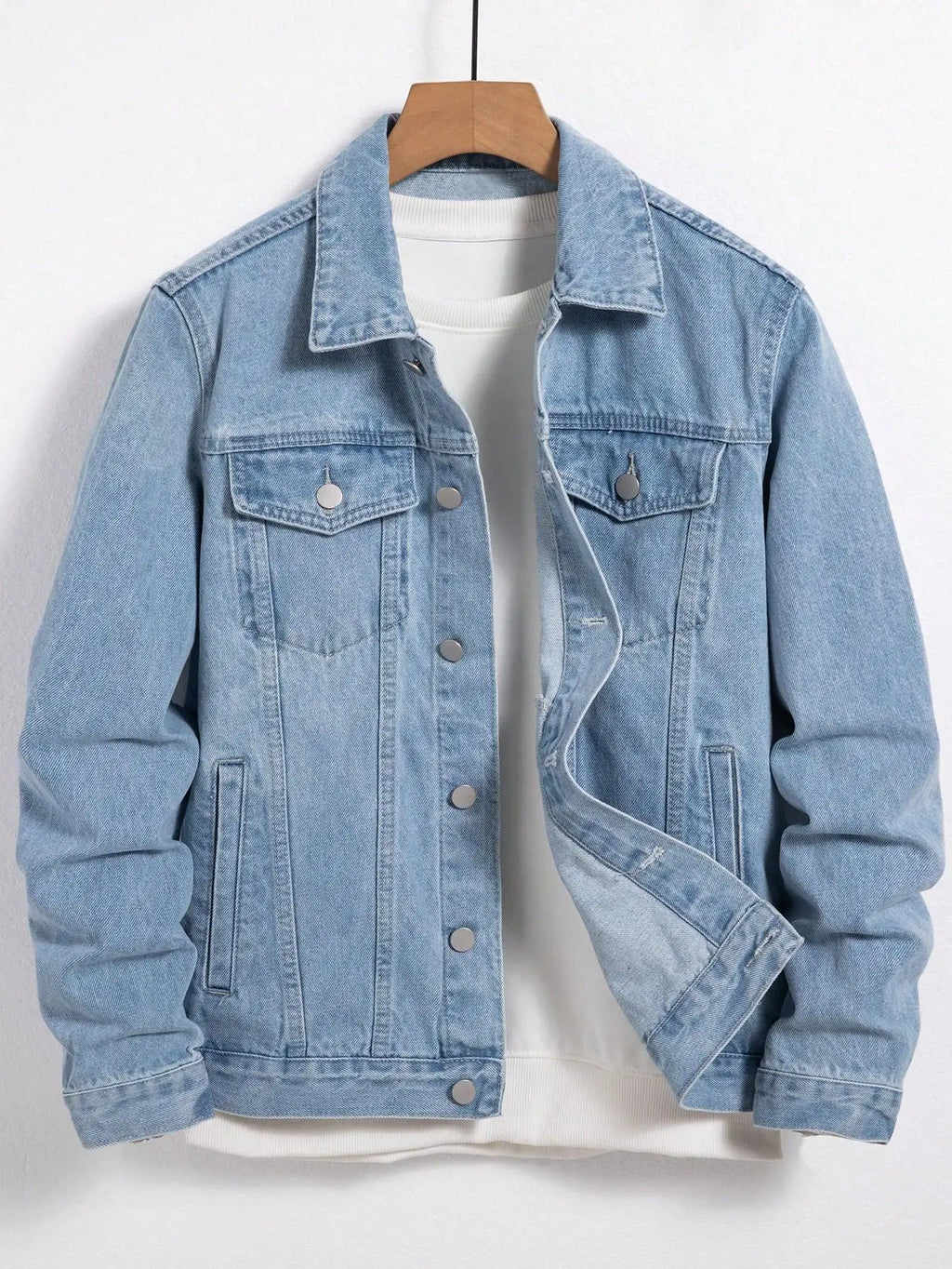 Men's Blue Denim Jacket – Casual Daily Wear Spring Autumn Coat
