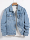 Men's Blue Denim Jacket – Casual Daily Wear Spring Autumn Coat