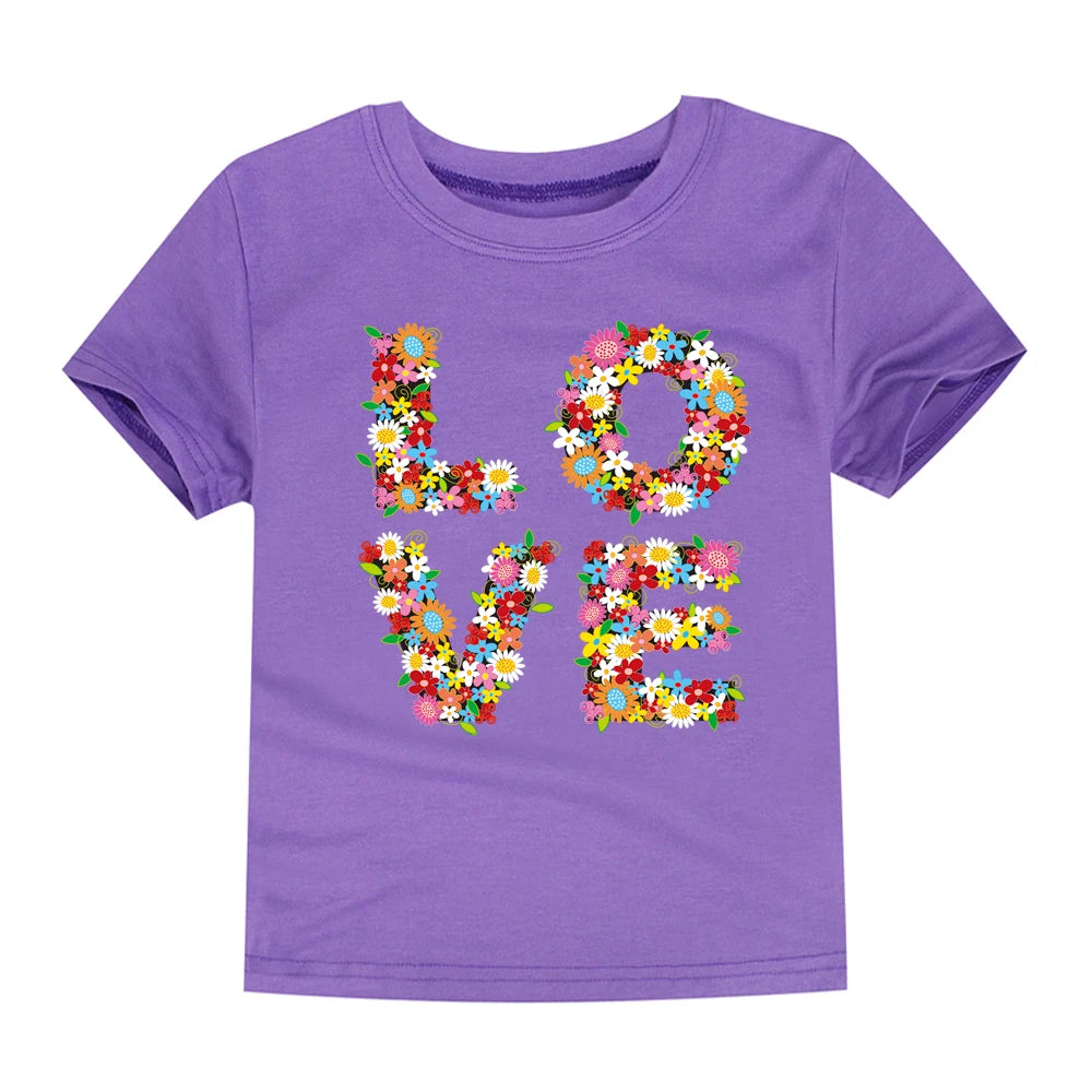 Girls Flower Print Cotton T-Shirt – Pink Casual Tee Ages 2–14