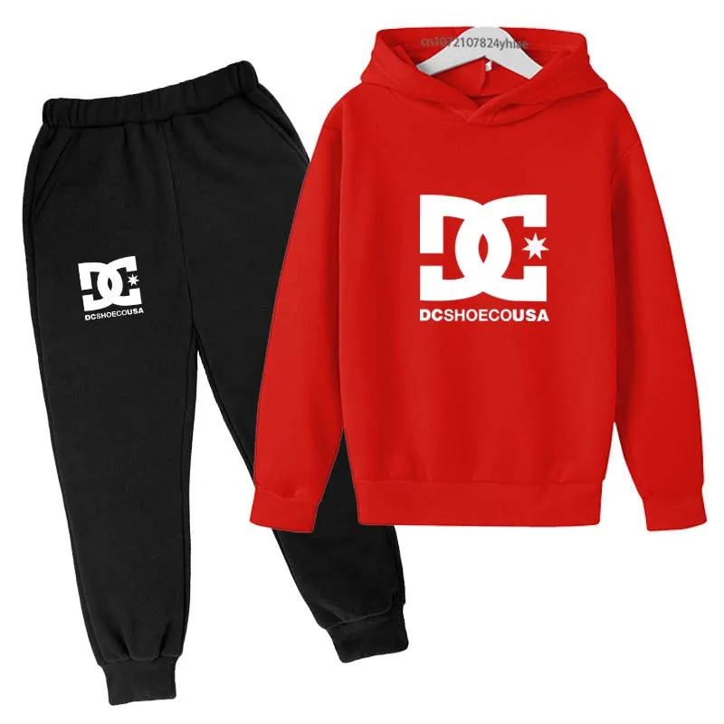 Kids Print Hoodie & Pants Tracksuit Set – Casual 2-Piece Outfit Ages 2–13