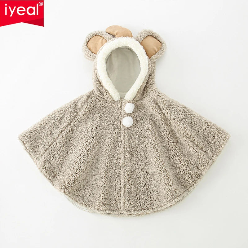 Baby Polar Fleece Windproof Cape Cloak – Cute Cartoon Warm Coat