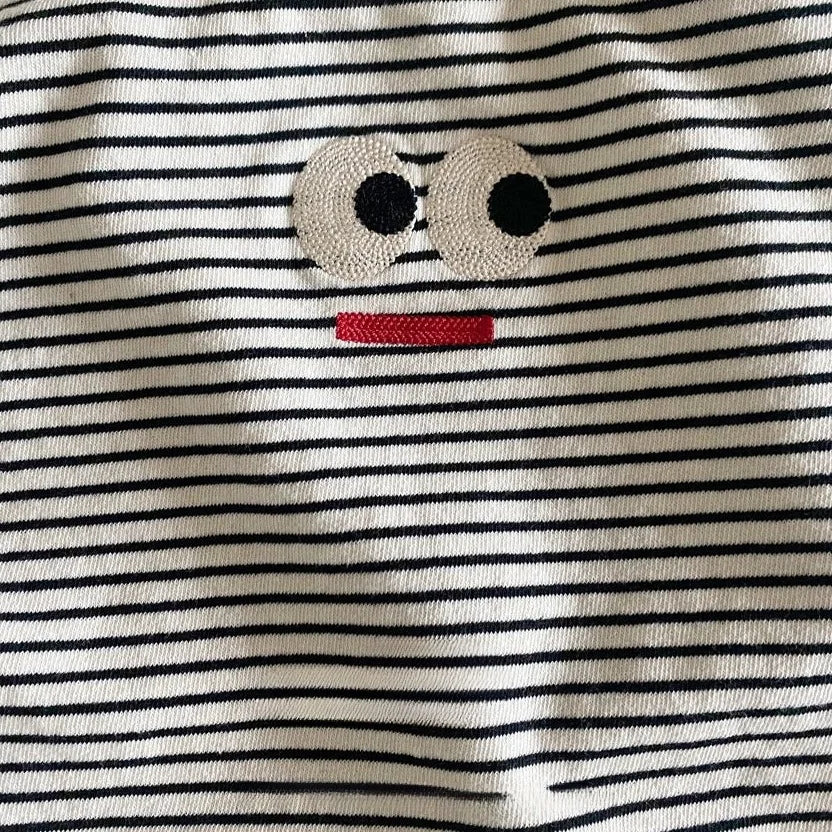 Baby Embroidered Big Eyes T-Shirt – Cute Short Sleeve Cotton Tee