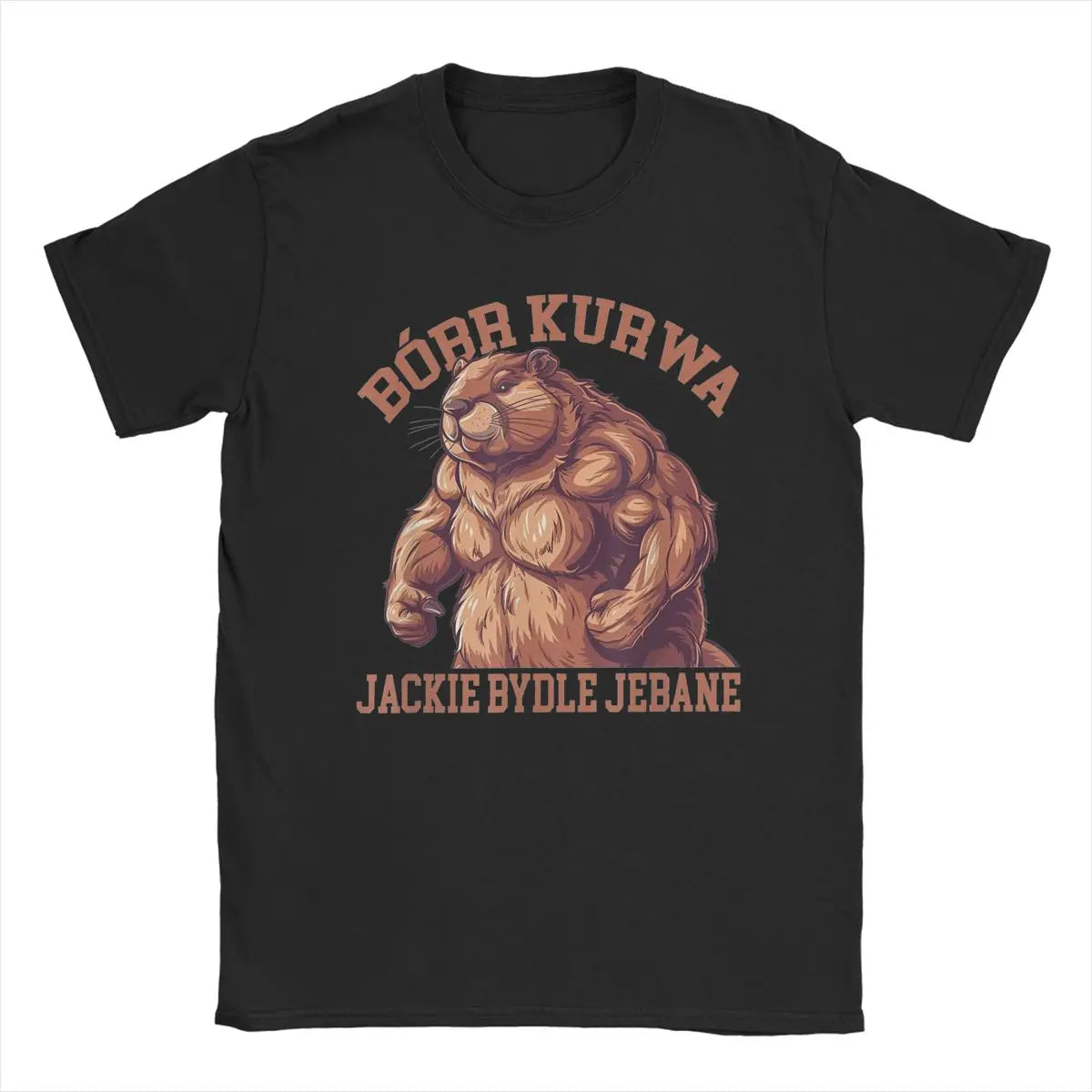 Unique Bobr Kurwa Bober Beaver T-Shirt for Men Round Neck 100% Cotton T Shirts Short Sleeve Tee Shirt Birthday Gift Tops