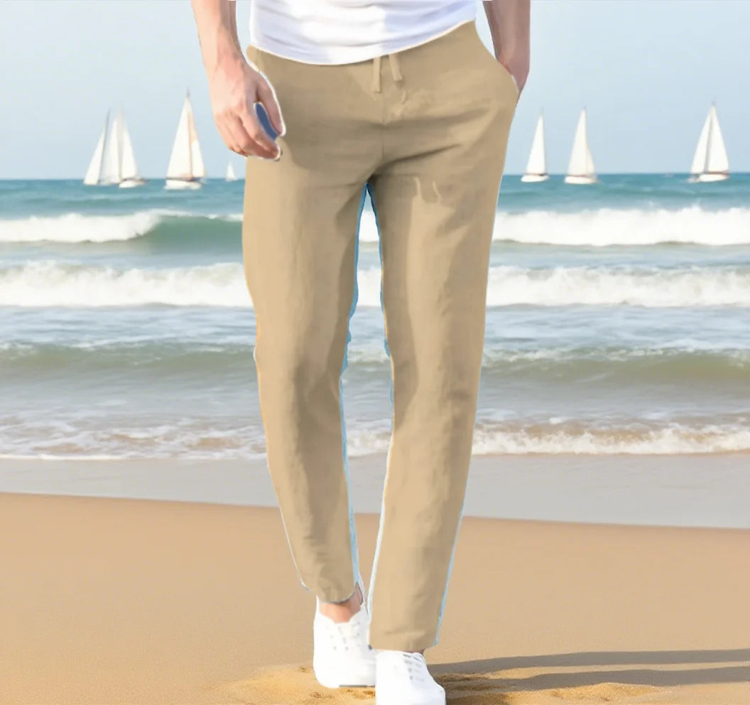 Autumn Linen Wide Men Pants Korean Trousers Oversize Cotton Streetwear Male New Yoga Pants Casual Men Clothing Sweatpants