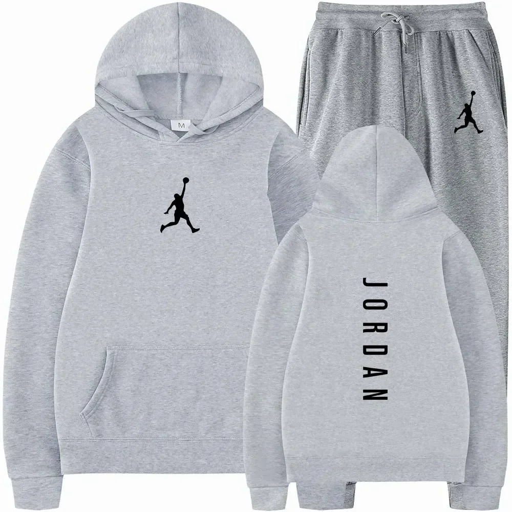 Men's 2025 high-quality sportswear sweatshirt + sweatpants, fashionable sportswear sweatshirt set for spring and autumn