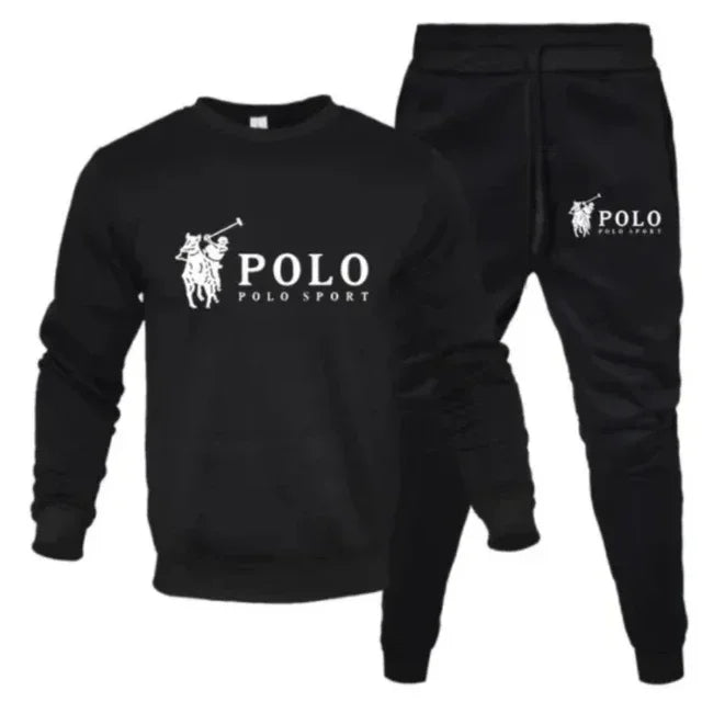 Men's Round Neck Sweatshirt & Jogger Pants Set – Casual Fitness 2-Piece Tracksuit