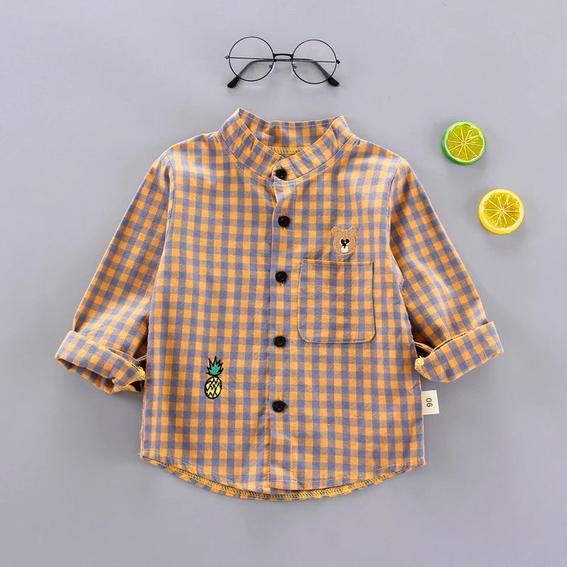 Baby Boys Striped Long Sleeve Shirt – Casual Cotton Kids Top