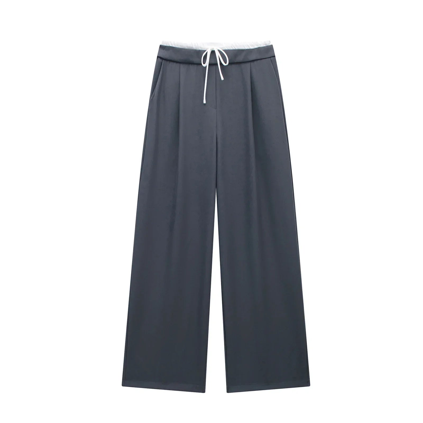 Women's Pleated Baggy Lace-Up Office Pants – Fluid Casual Trousers