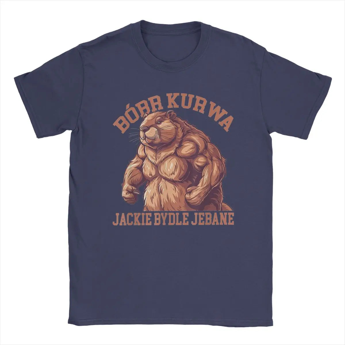 Unique Bobr Kurwa Bober Beaver T-Shirt for Men Round Neck 100% Cotton T Shirts Short Sleeve Tee Shirt Birthday Gift Tops