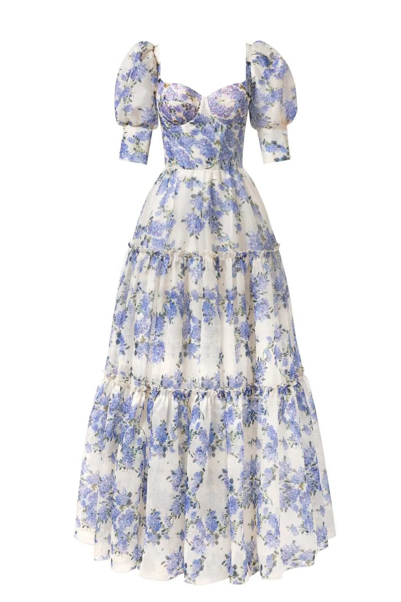 Elegant Floral Off-Shoulder Maxi Dress