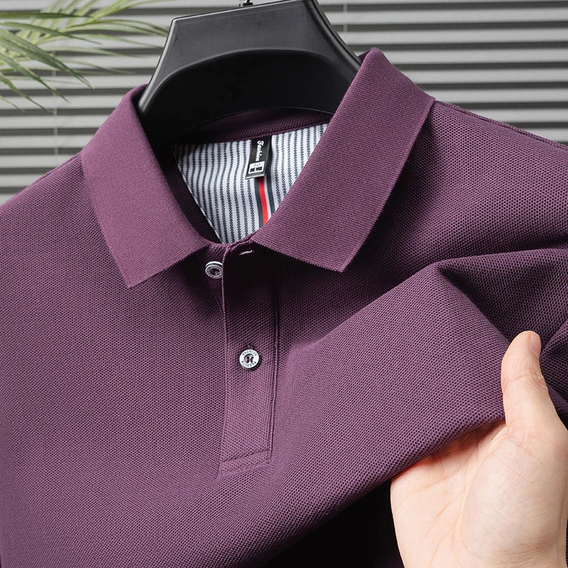 High end 100% cotton short sleeve polo shirt men's summer new trend brand business casual golf T-shirt fashion men's clothing