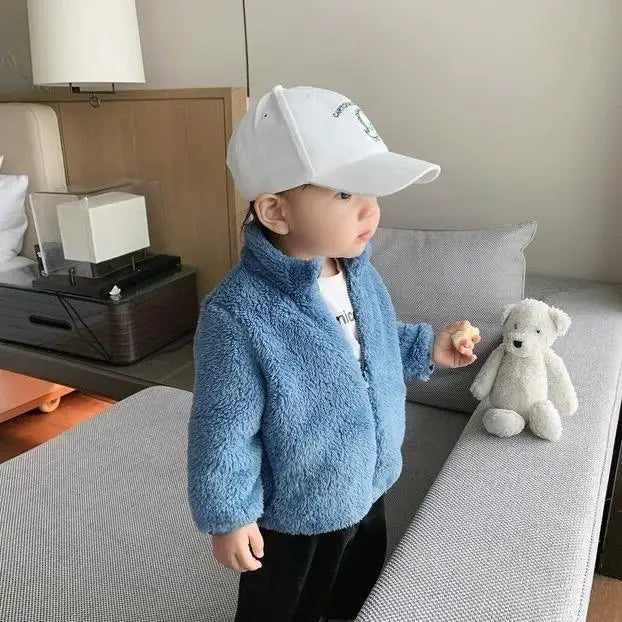 Kids Warm Fleece Hooded Jacket – Boy & Girl Winter Outerwear Coat