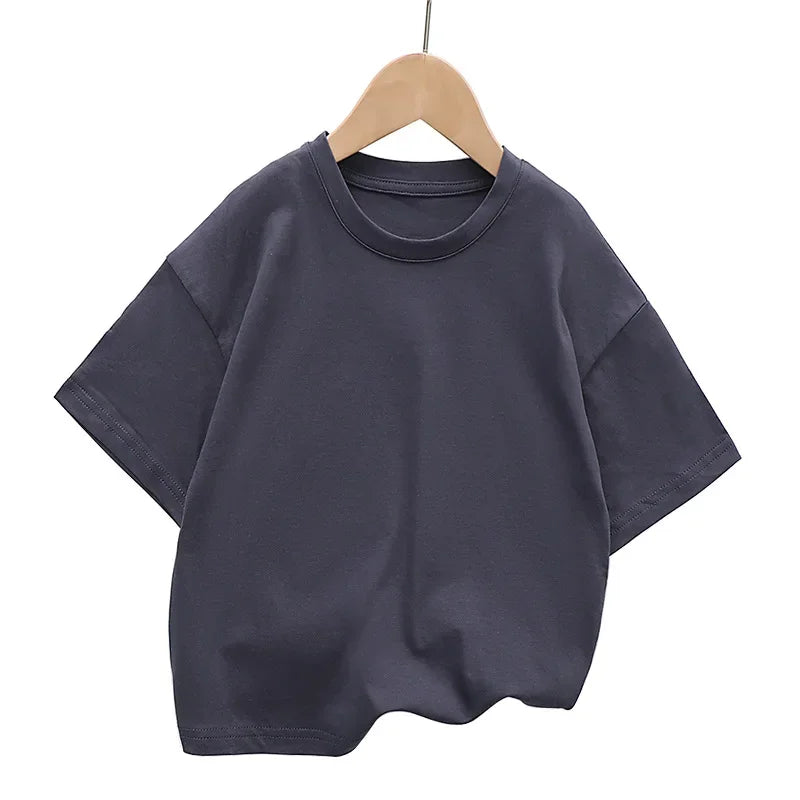 Kids Shoulder Down Short Sleeve T-Shirt – Trendy Cotton Fashion Top Ages 2–12